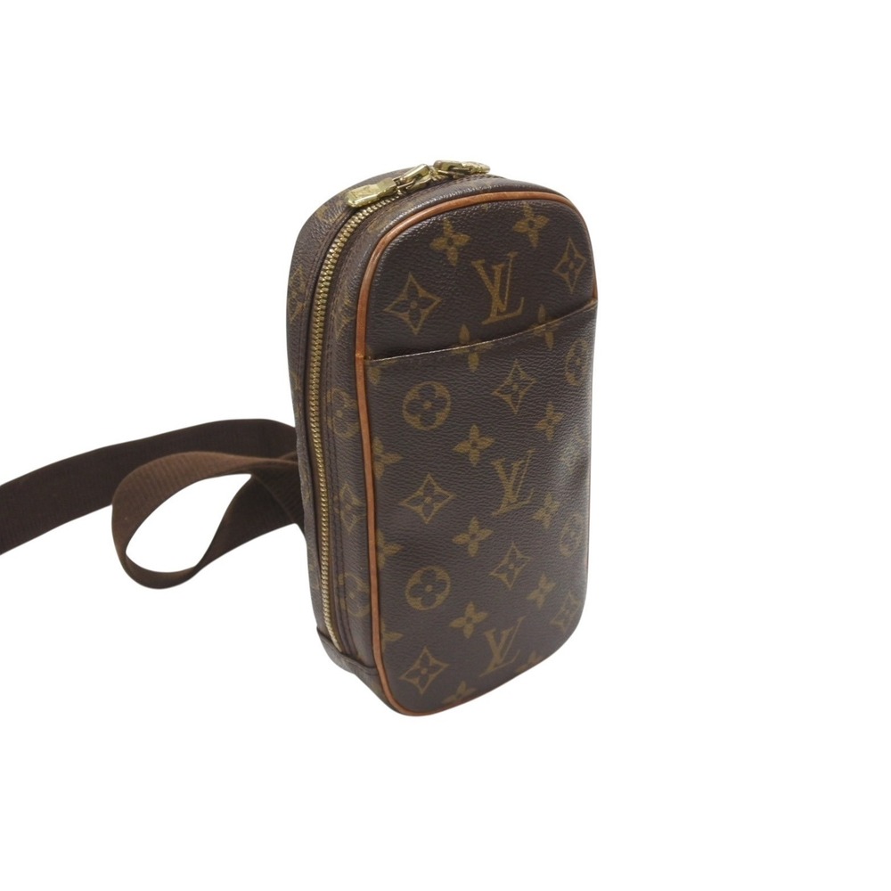 LOUIS VUITTON Monogram Leather Brown Pochette Ganju Body Bag Brown - Picture 4 of 9